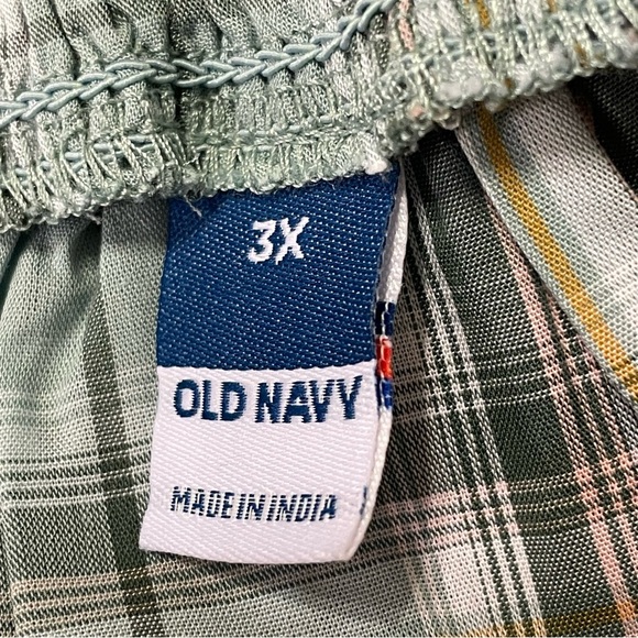 OLD NAVY Striped Smocked Pajama Cami Swing‎ Top in Big Blue Plaid - Picture 6 of 8